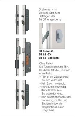 BTS 5 6-fach Verriegelung mit Rundbolzen und Haken mit Türspaltsicherung Edelstahl